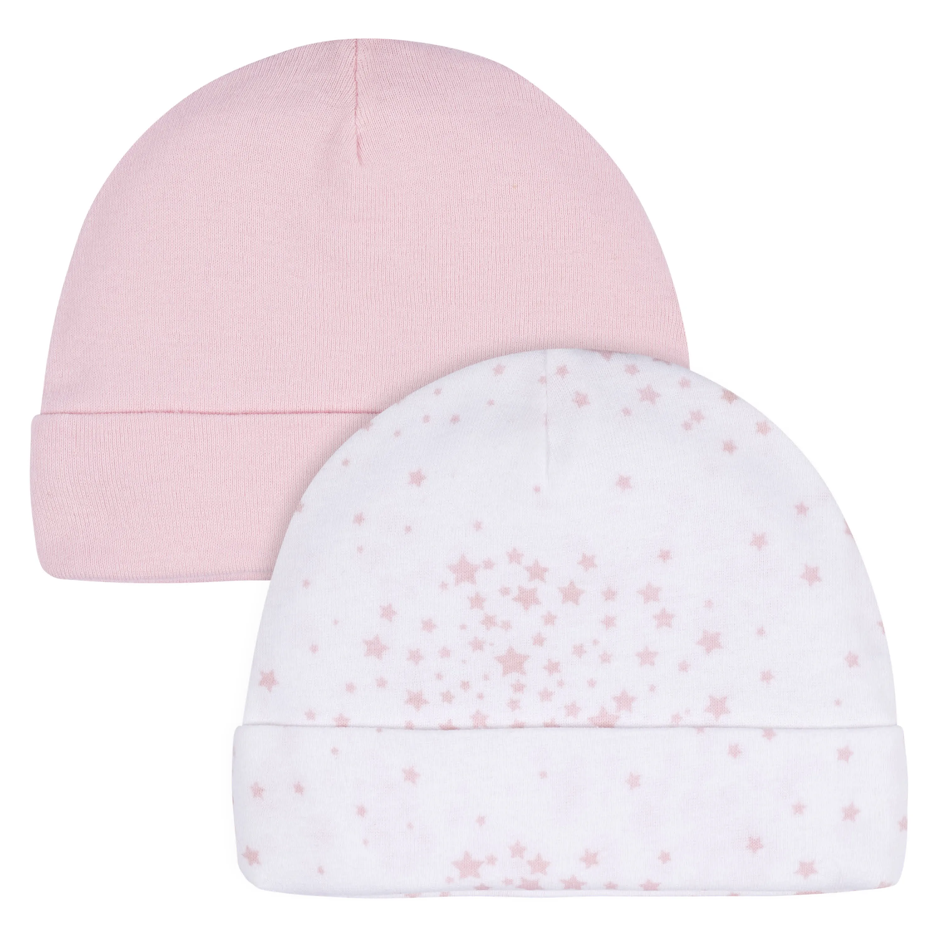 2-Pack Baby Girls Stars Caps