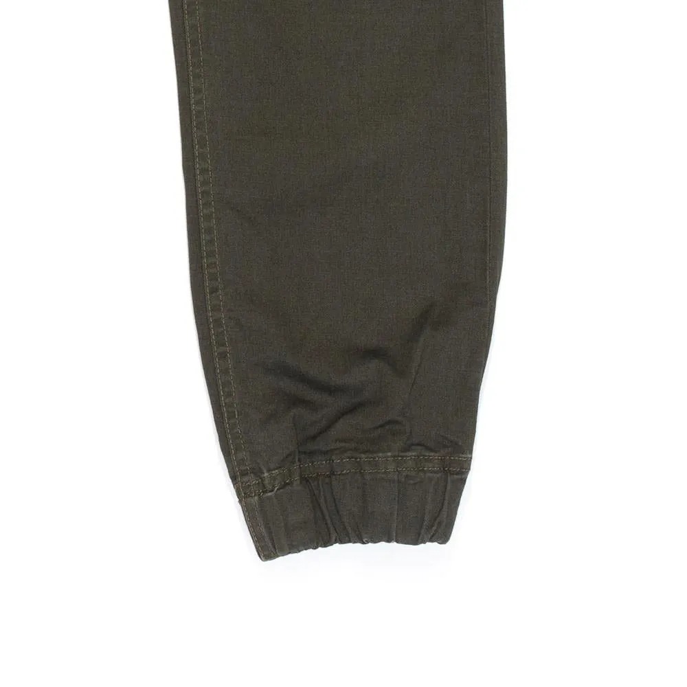 Afends Mens HAMMERPANTS - MILITARY - full elastic drill beach pant