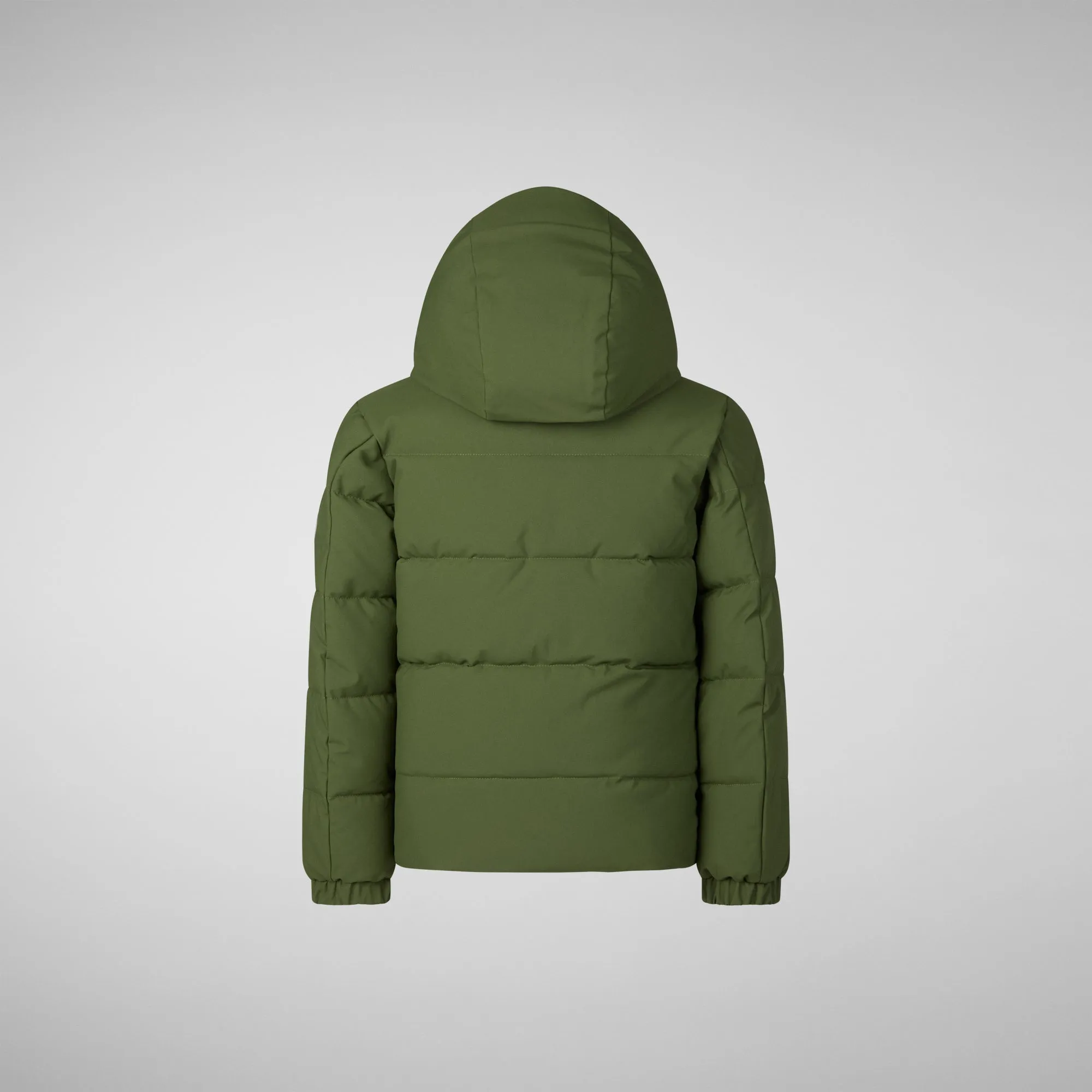 Boys' hooded parka Klaus in moss green