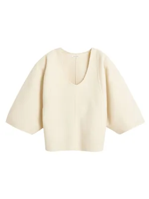 Calya Wool Blouse in Pearl