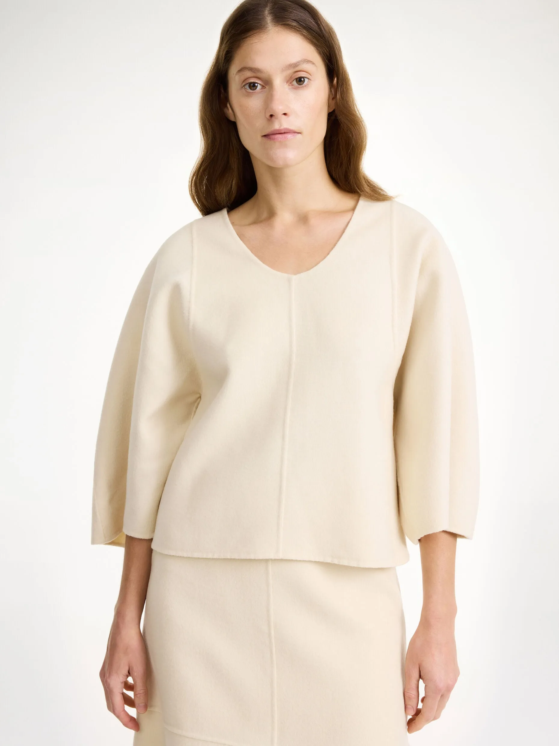 Calya Wool Blouse in Pearl