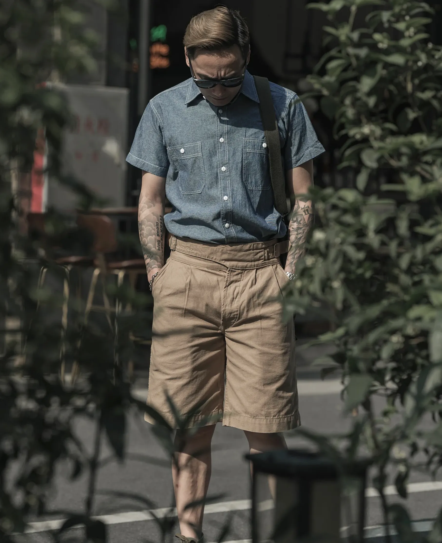 Chambray Short-Sleeve Work Shirt