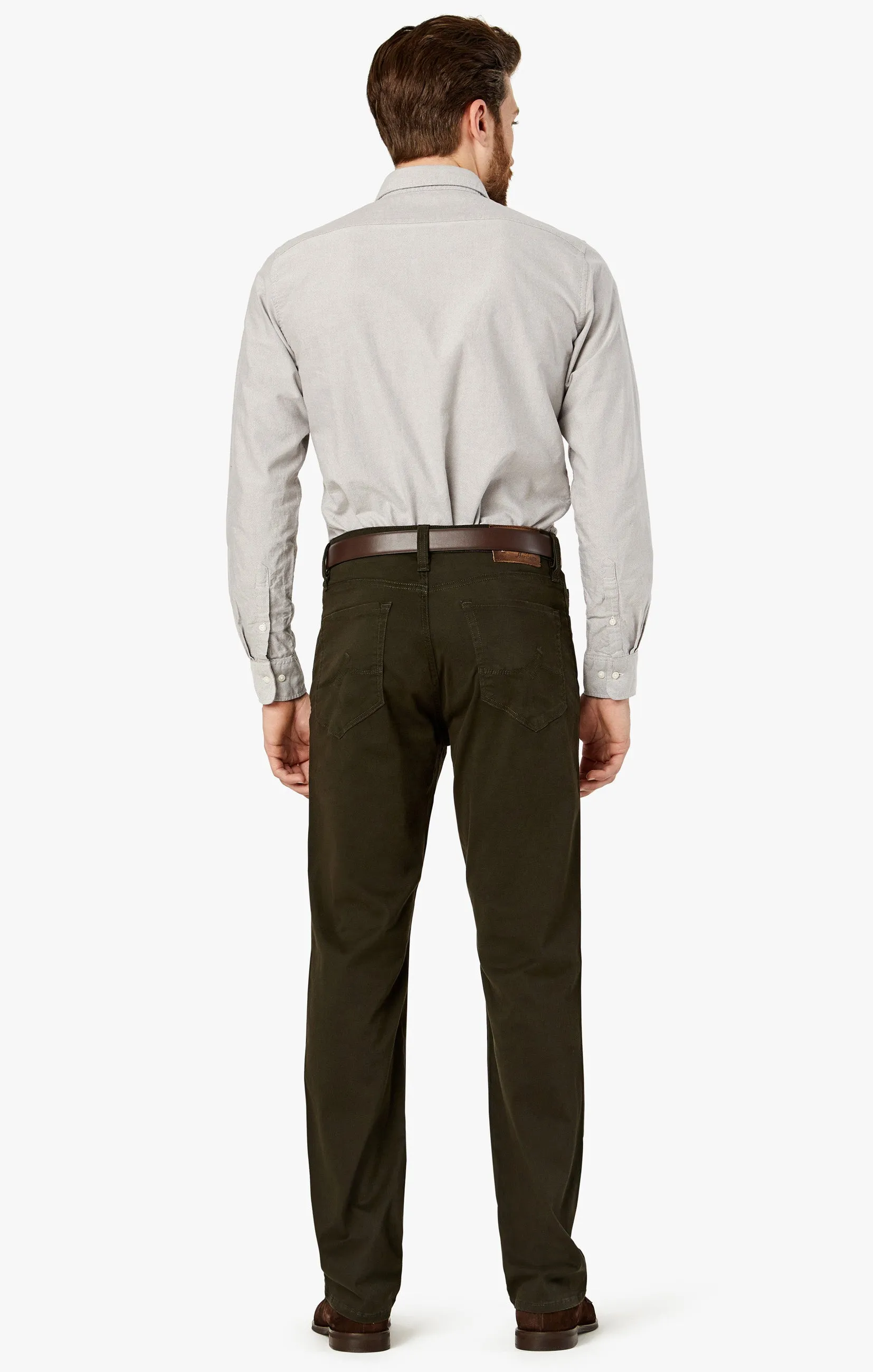 Charisma Relaxed Straight Pants in Dark Green Twill