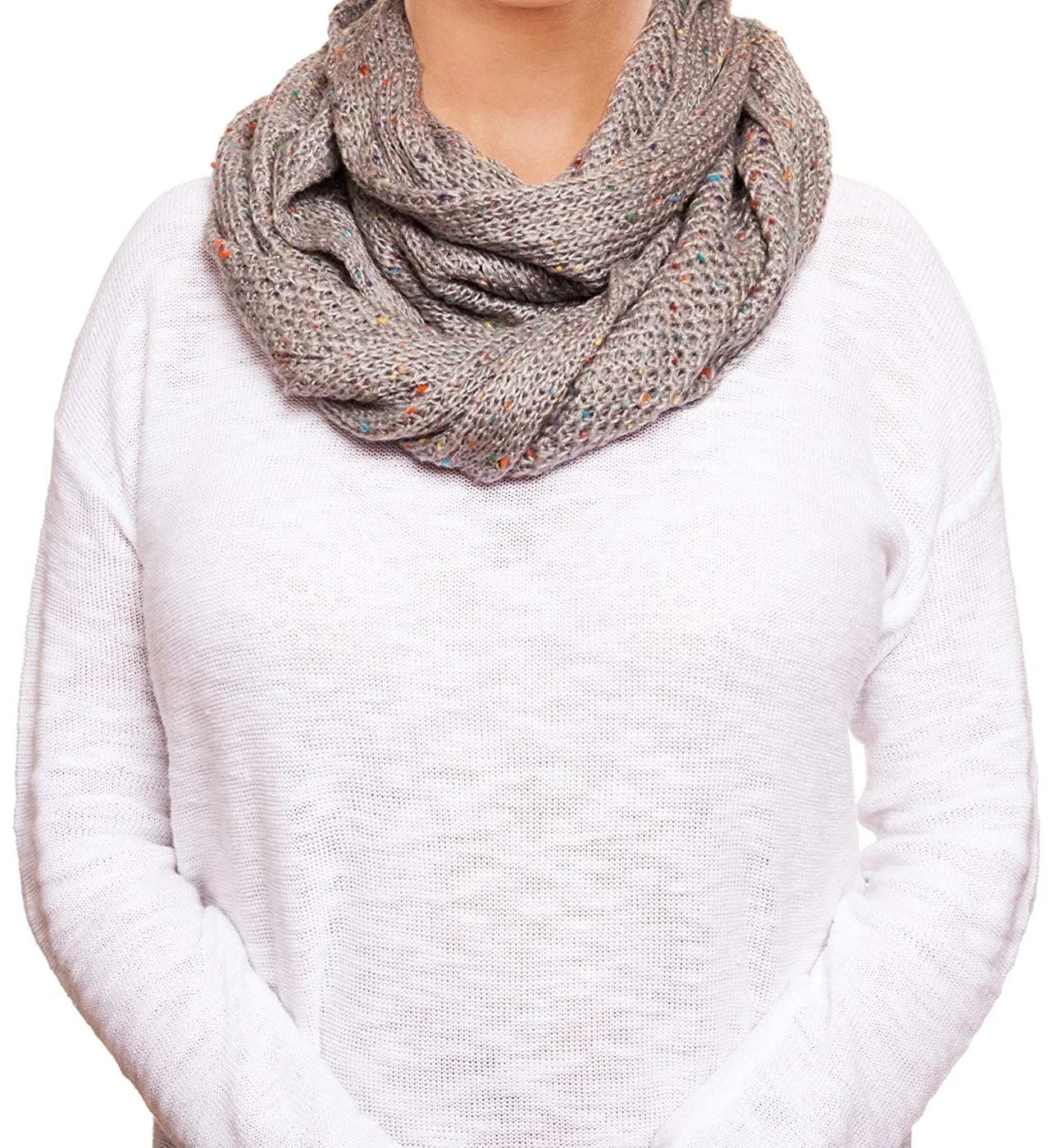 Chatties Fleck Knit Infinity Loop Scarf