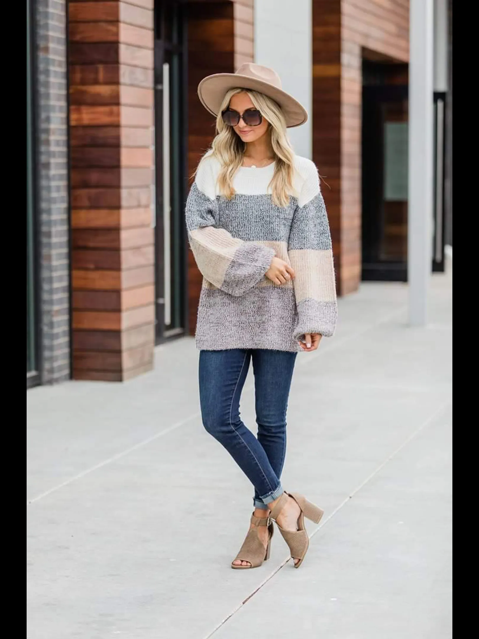 Color Block Sweater - Neutral Mix.