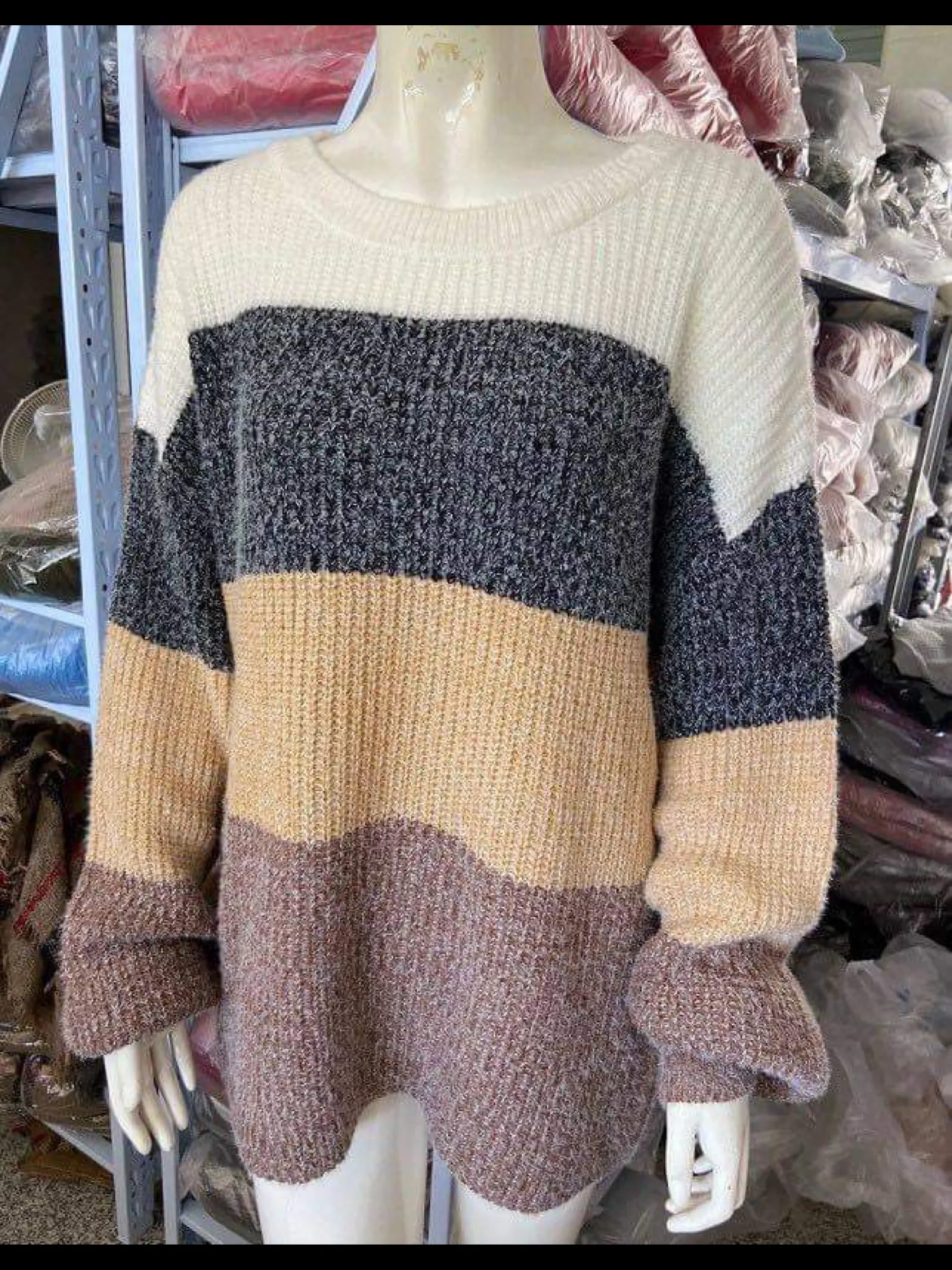 Color Block Sweater - Neutral Mix.