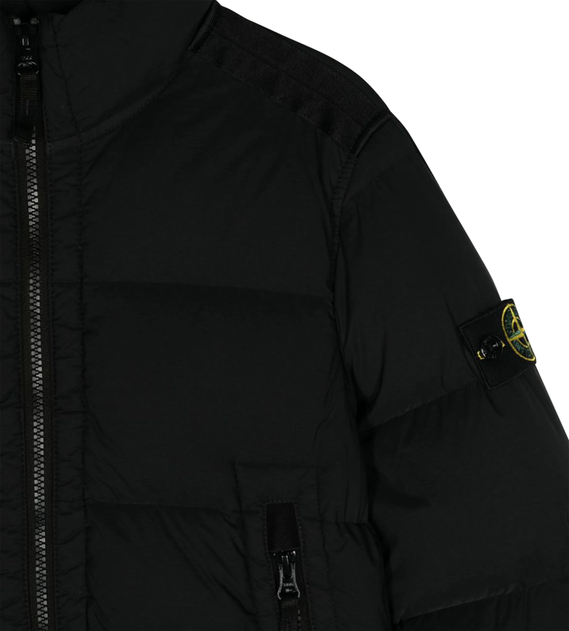 Compass-badge Quilted Puffer Jacket Black