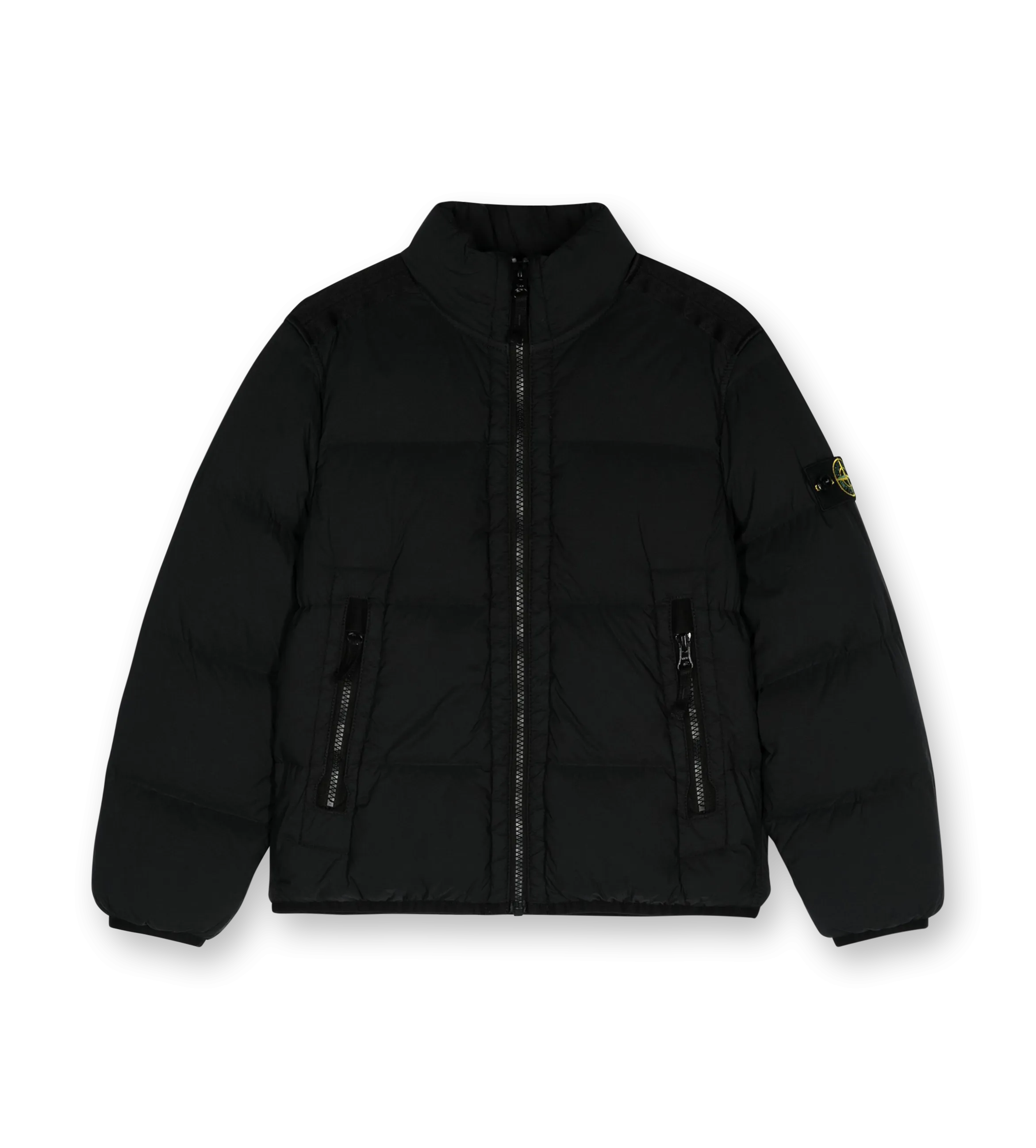 Compass-badge Quilted Puffer Jacket Black