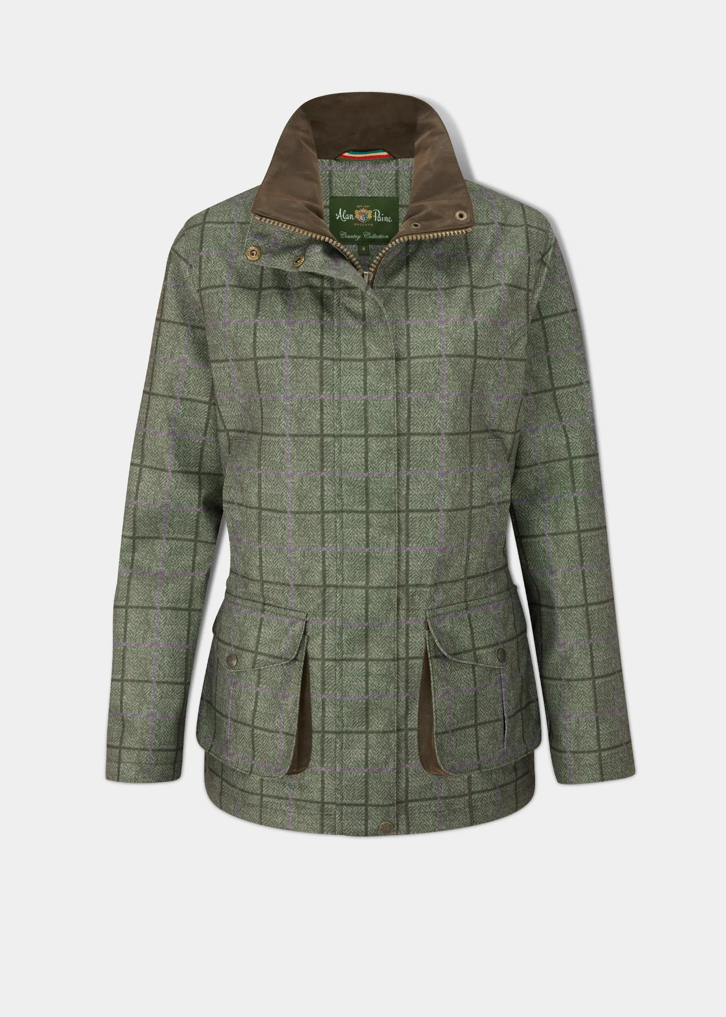 Didsmere Ladies Technical Tweed Coat In Seagrass - Regular Fit