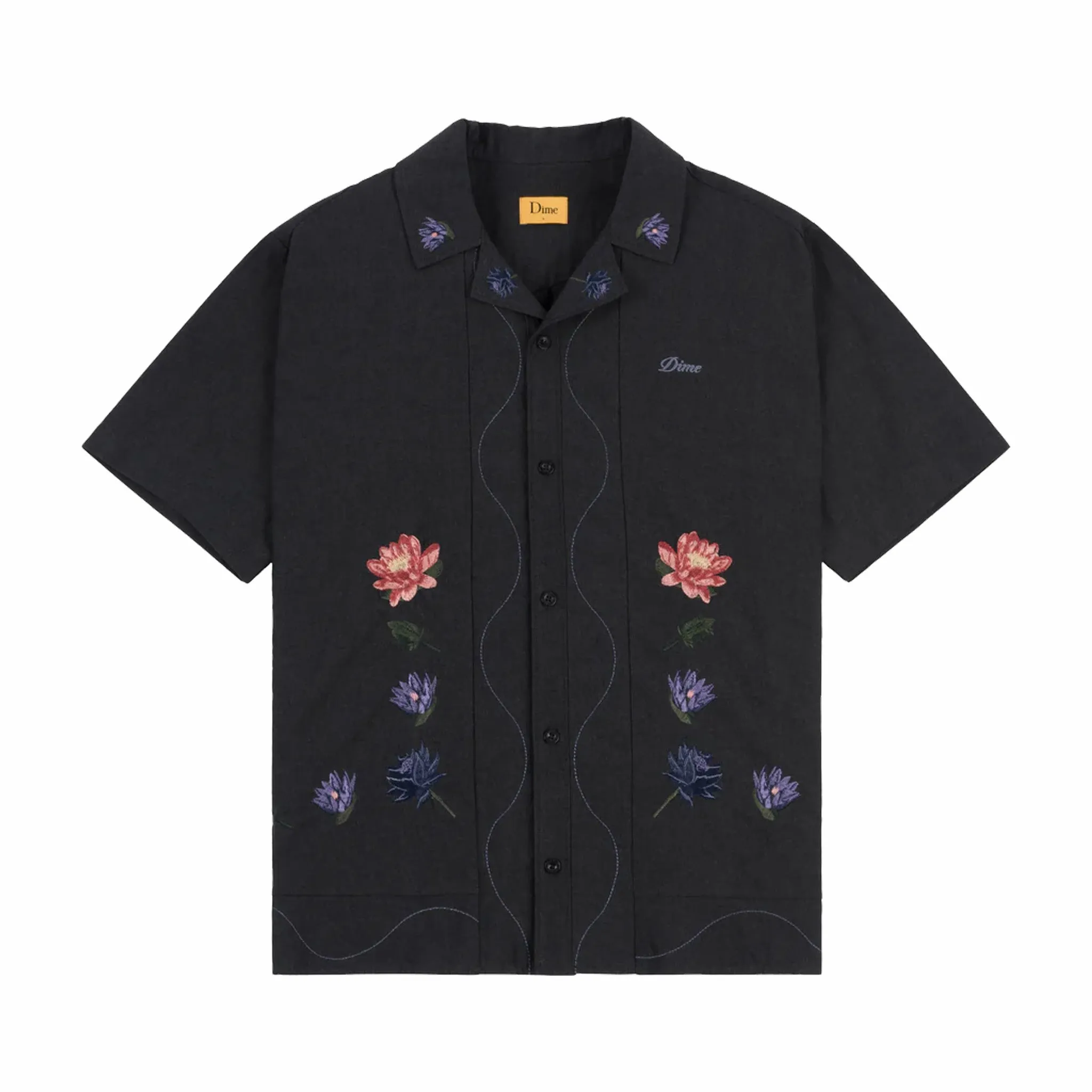 Dime Lotus Button Up SS (Vintage Black)