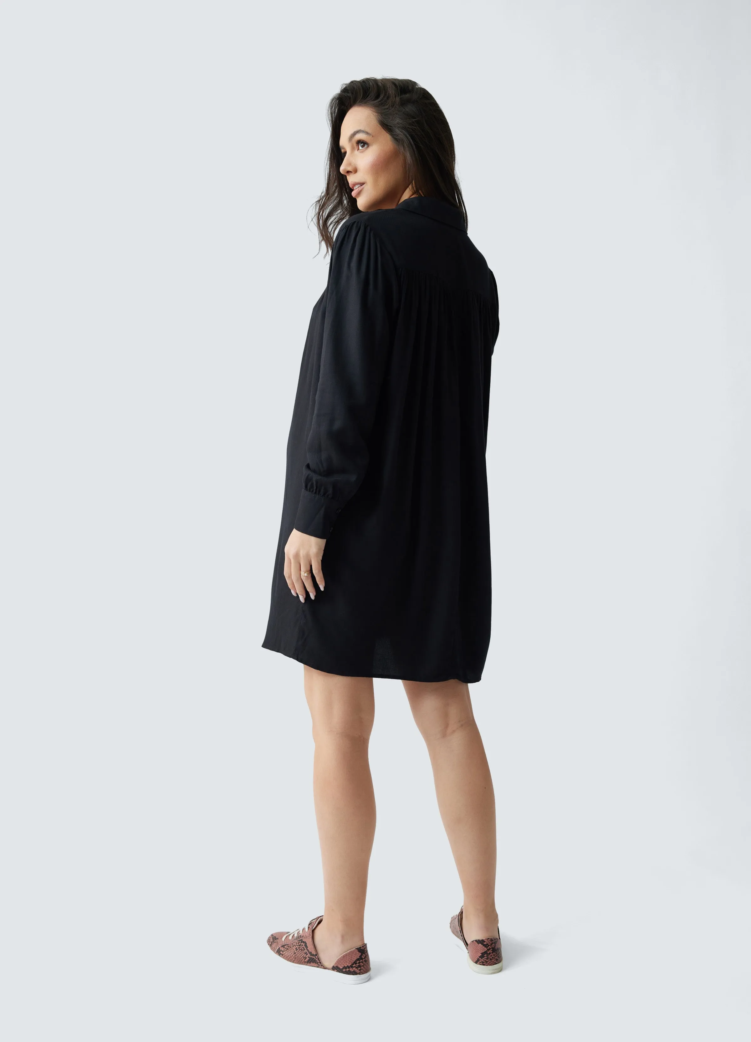 Drape Shirt Maternity Dress