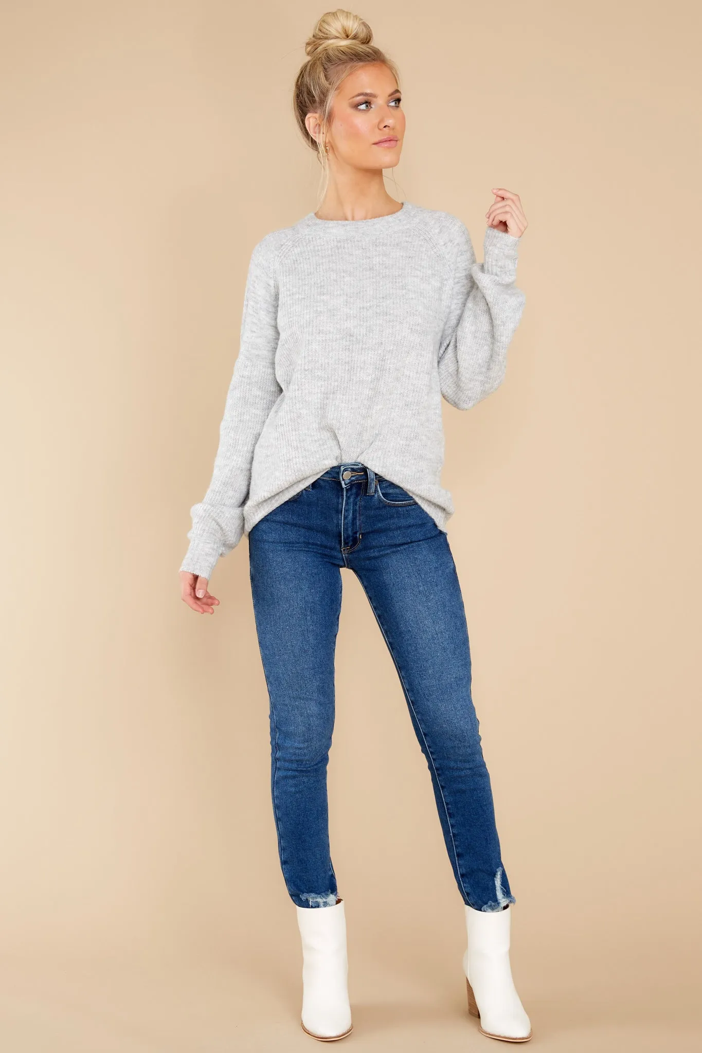 Feels Like Forever Heather Grey Sweater