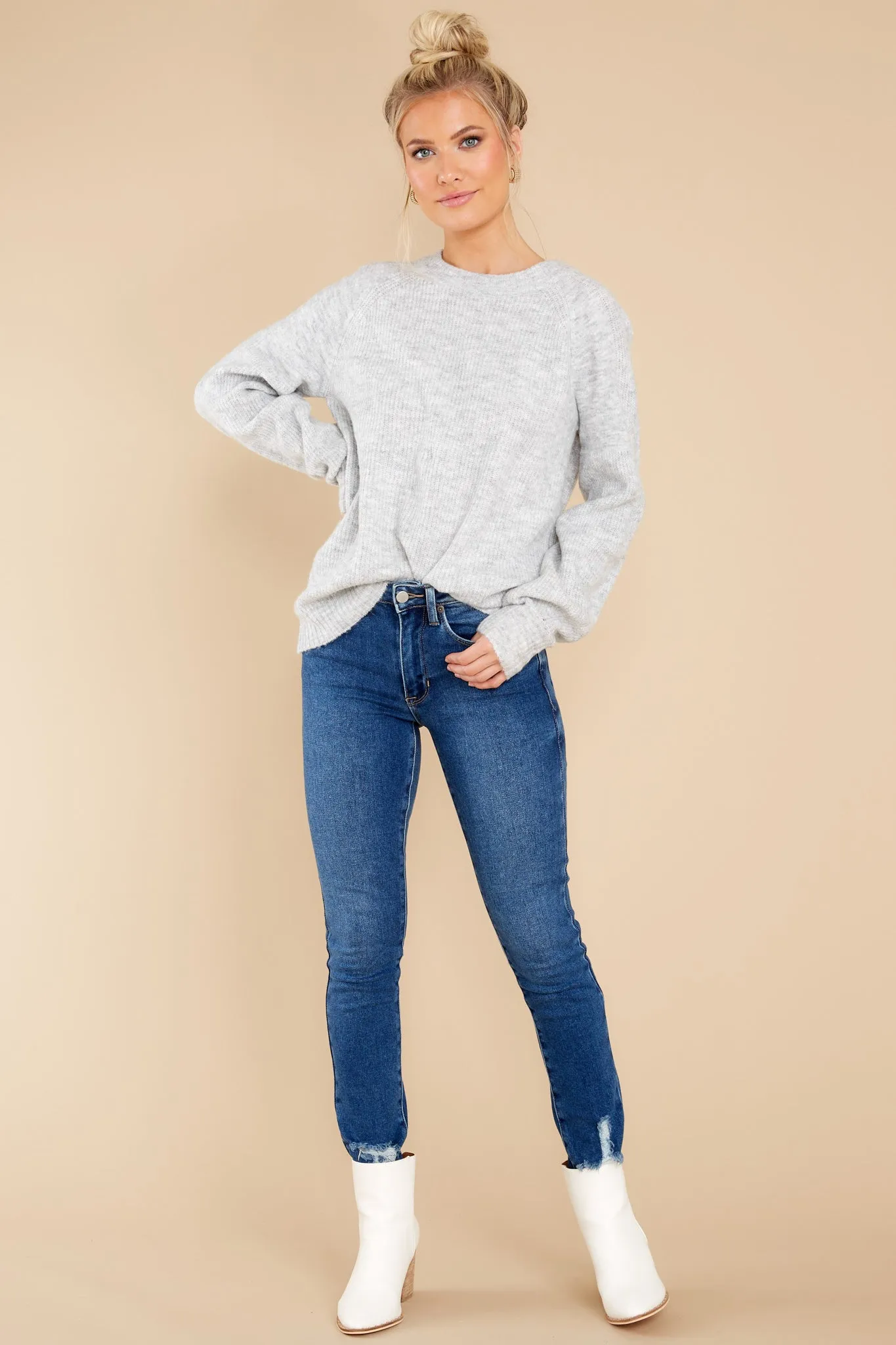 Feels Like Forever Heather Grey Sweater