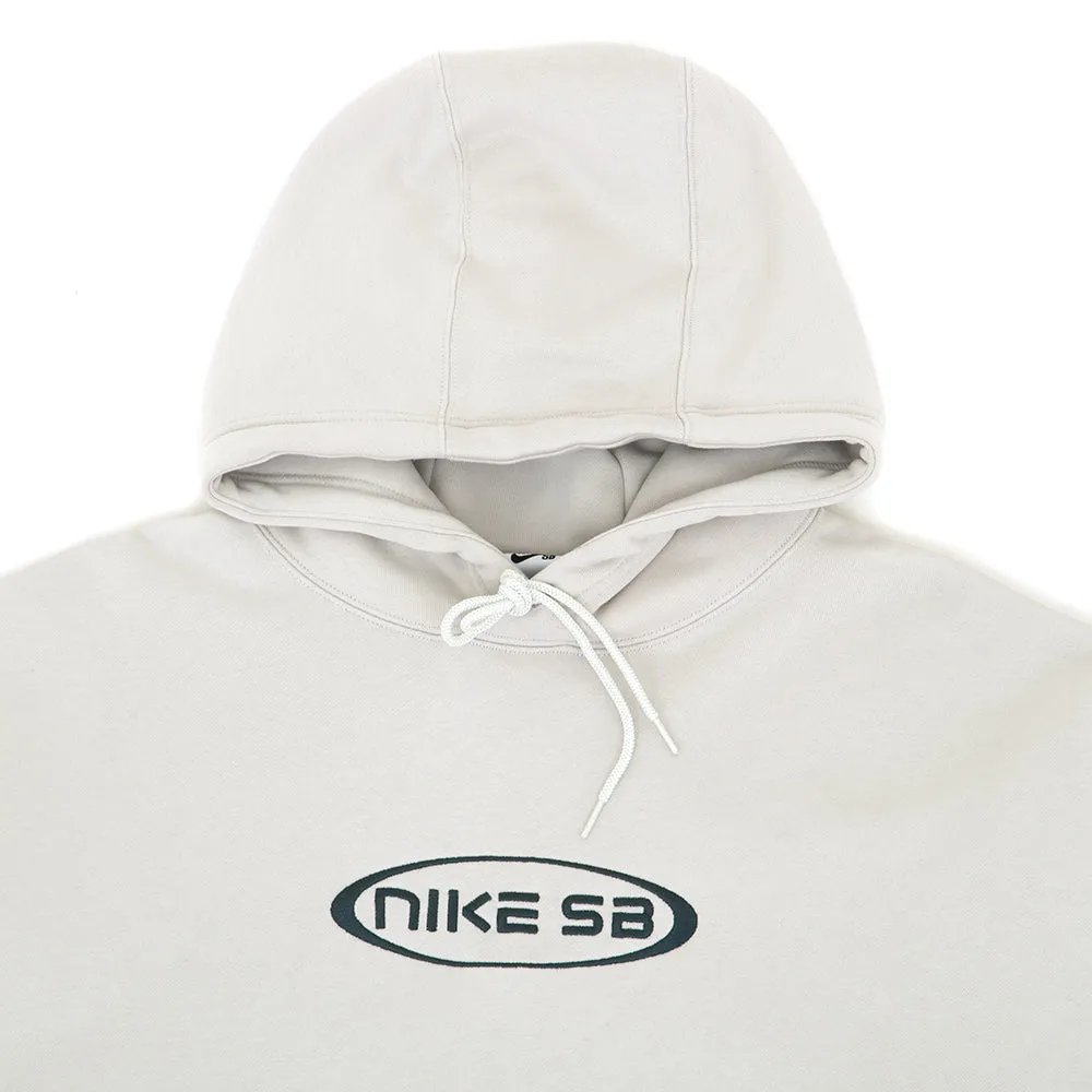 Fleece Pullover Skate Hooded Sweatshirt (Light Bone / Deep Jungle) (S )