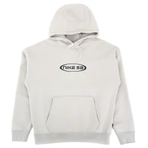 Fleece Pullover Skate Hooded Sweatshirt (Light Bone / Deep Jungle) (S )