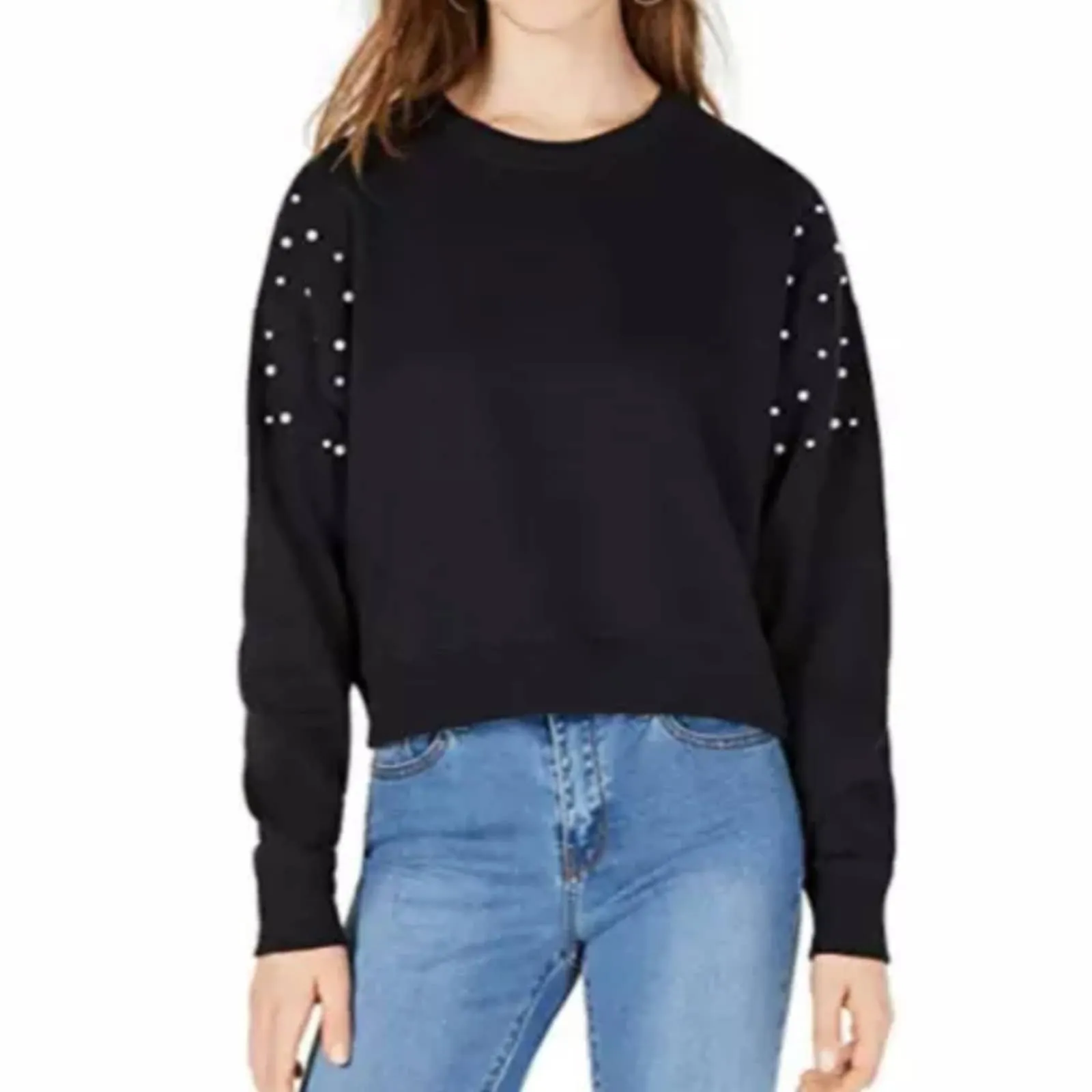 Freshman Oversized Imitation Pearl Sweatshirt M