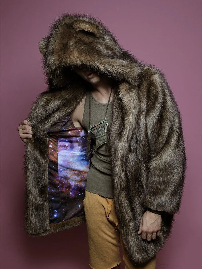 Grizzly Golden Galaxy Faux Fur Coat