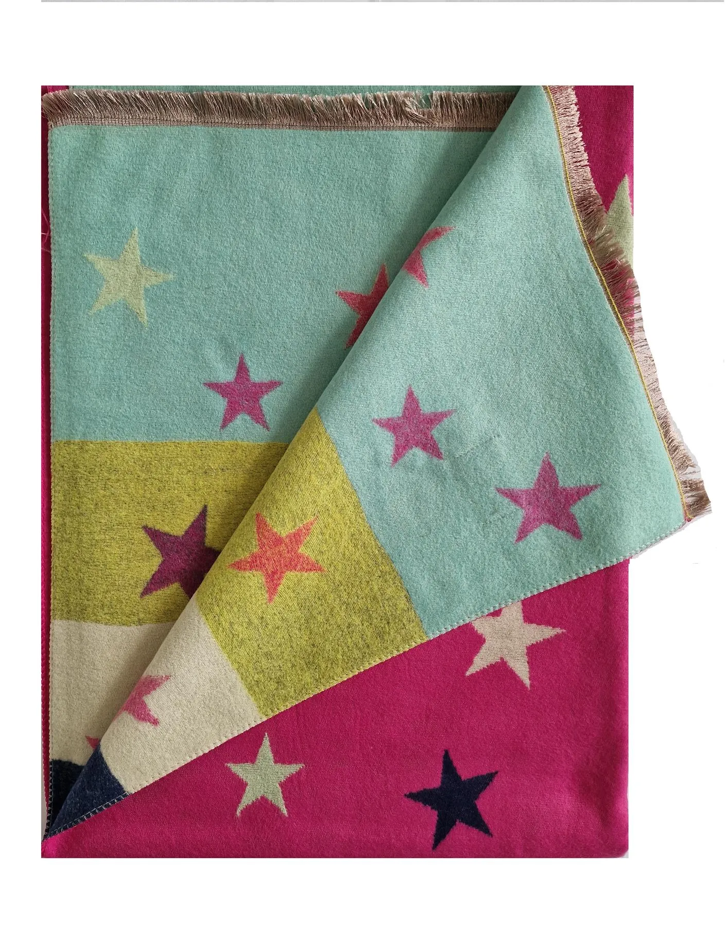 Hazy Blue Womens Pashmina Feel Scarf - Star