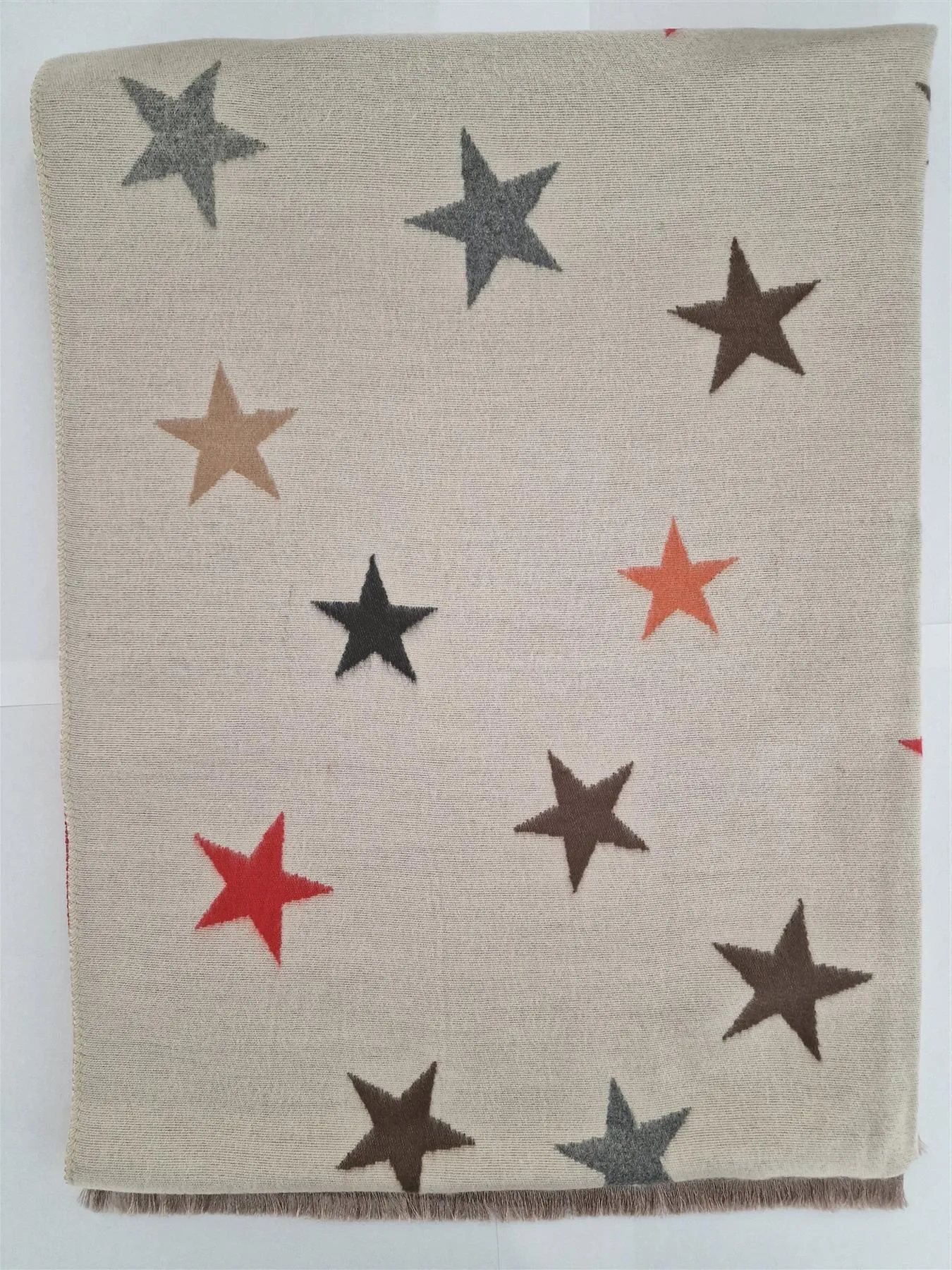 Hazy Blue Womens Pashmina Feel Scarf - Star