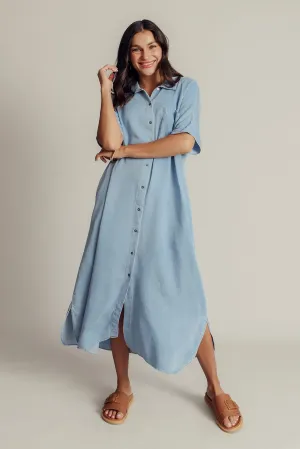 Josy Blue Chambray Shirt Dress