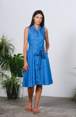 Kimberly Dress in Chambray Print