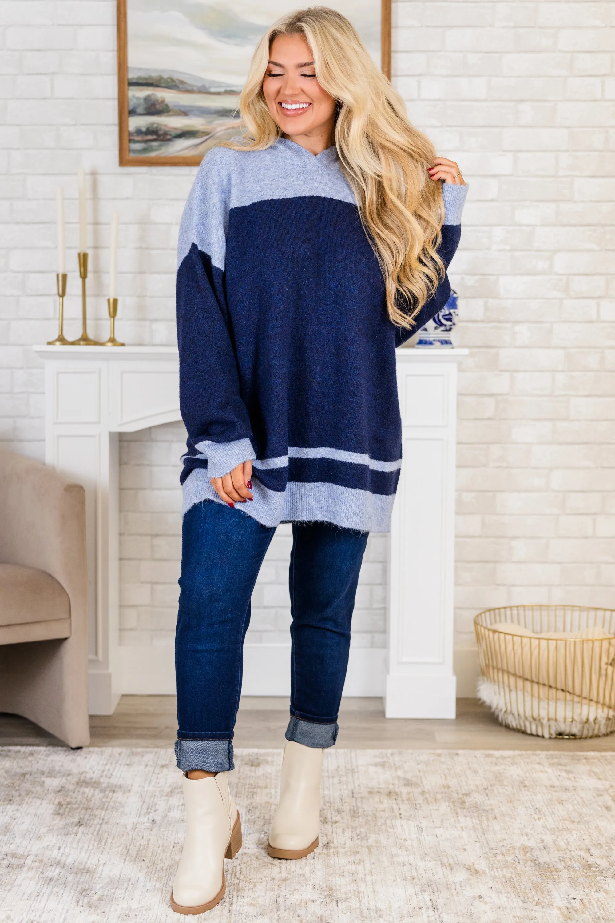 Let Me Talk Sweater, Navy