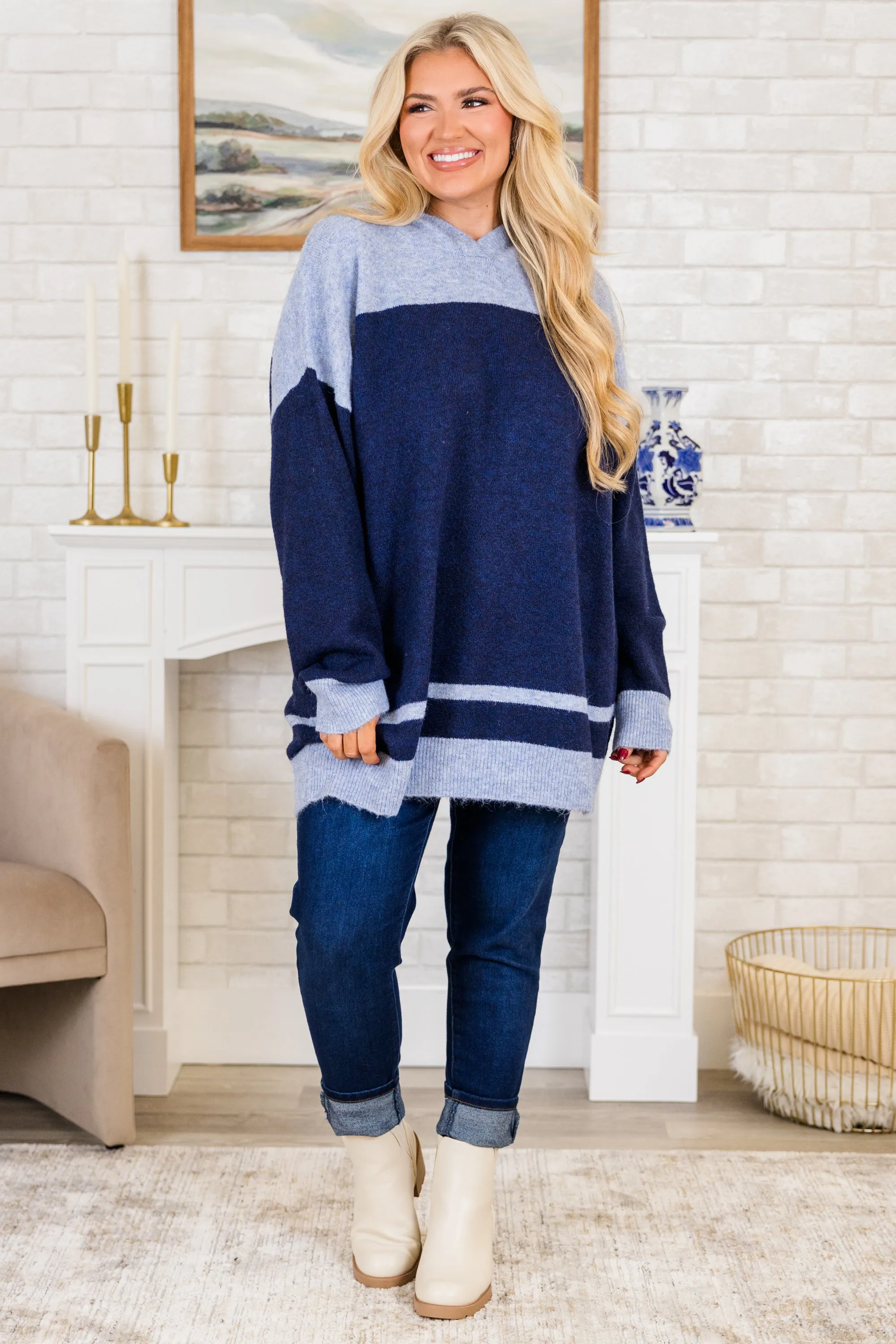 Let Me Talk Sweater, Navy