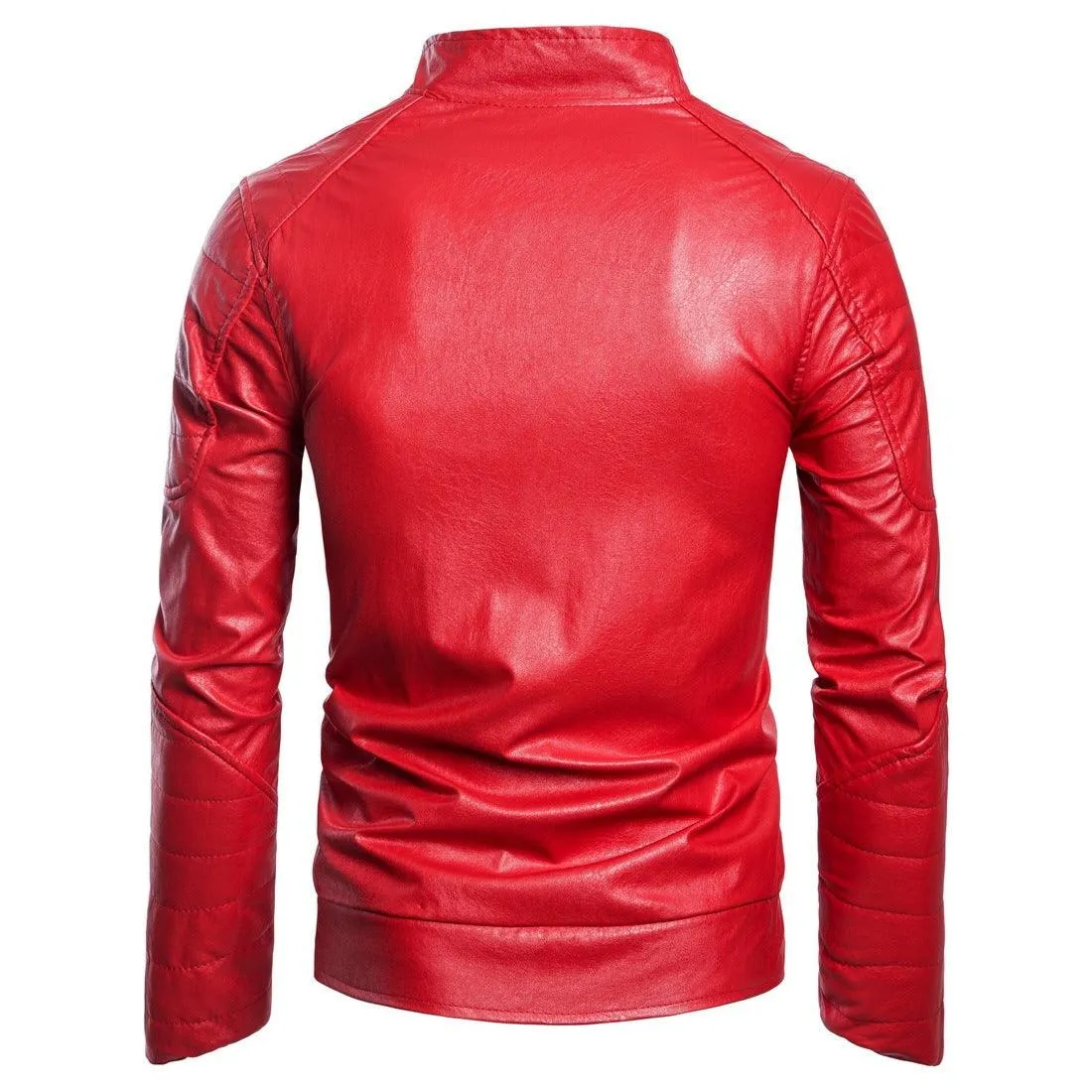 Long Sleeve Zipper Leather Cardigan Jacket  Stylish & Warm Leather Coat