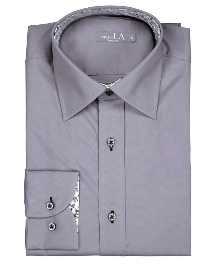 Mens Cotton Rich Grey Shirt