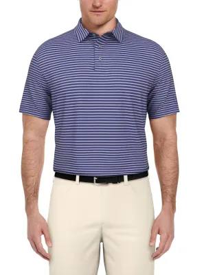 Men's Heather Feeder Stripe Golf Polo