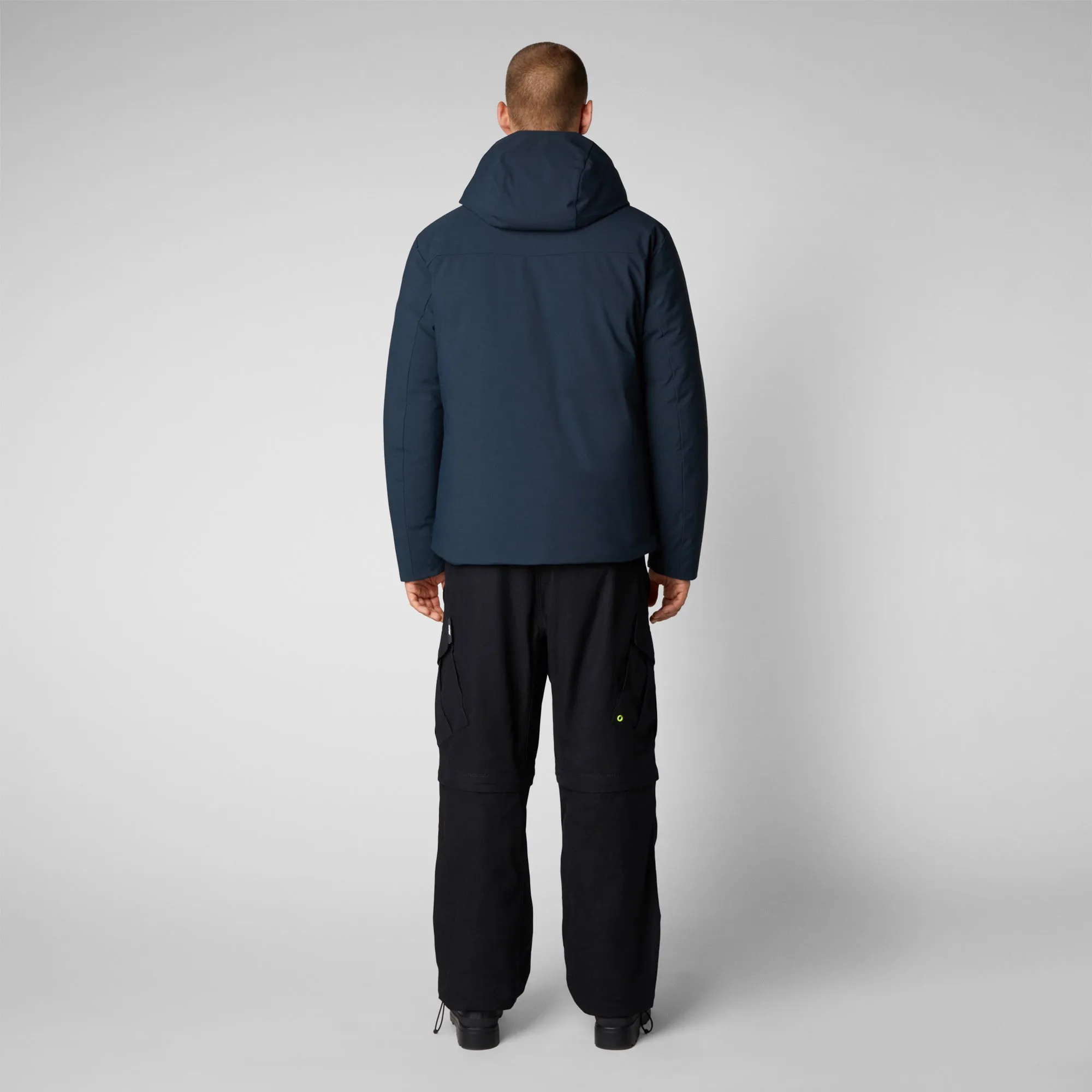 Men's Ulmus Hooded Parka in Blue Black