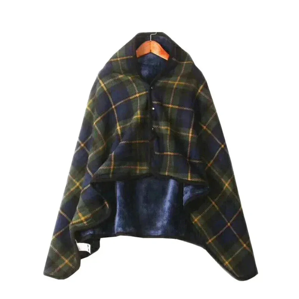 Multifunction Double Layered Plaid Blanket