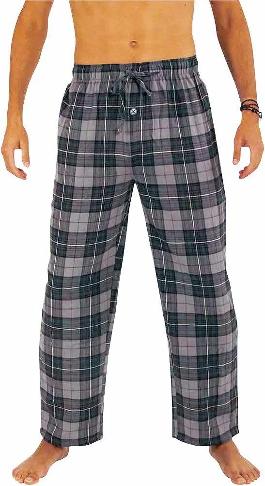 Norty Mens Cotton Yarn Flannel Pajama Lounge Sleep Pant - 16 Prints Available, 39974