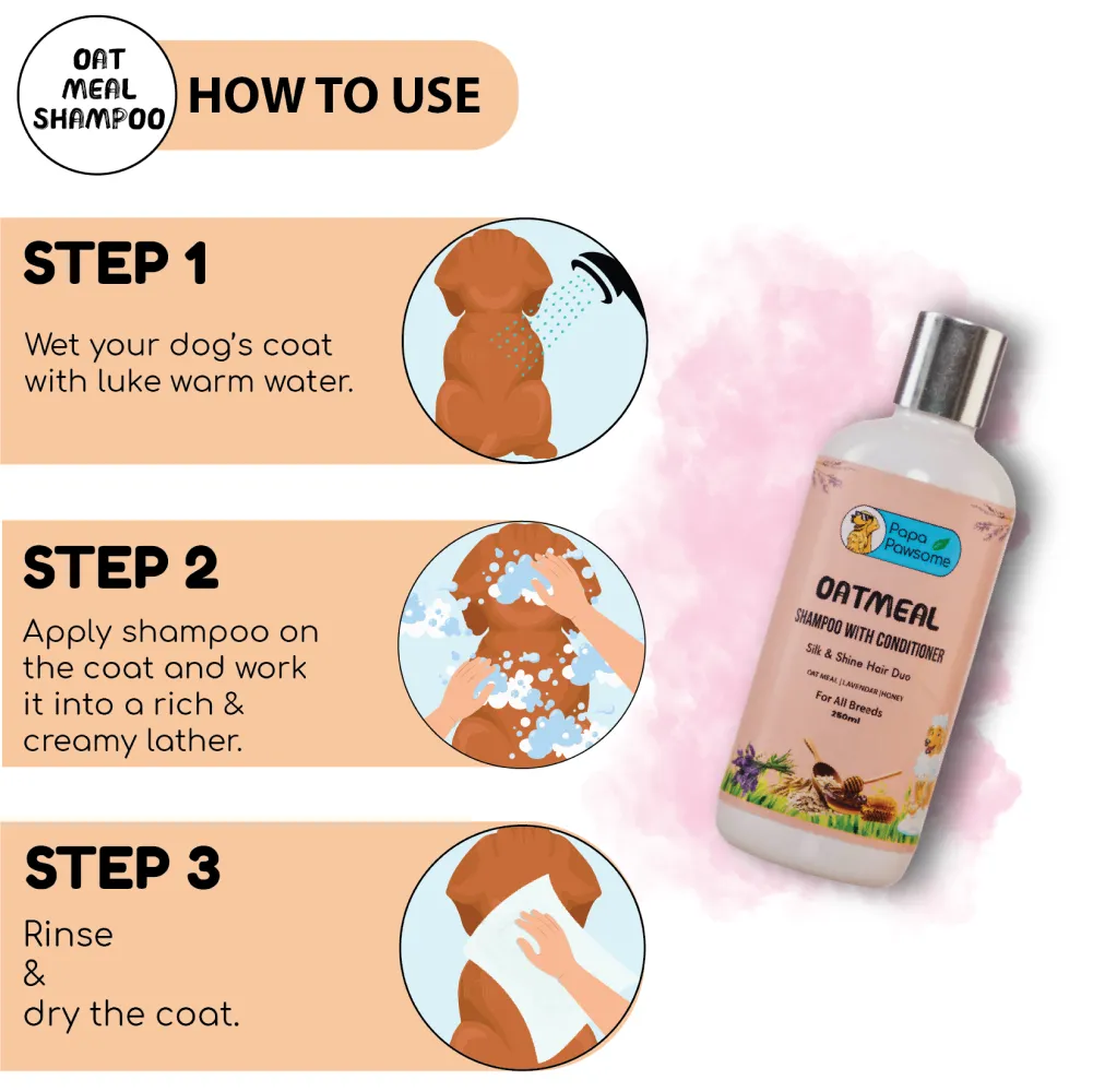 Papa Pawsome Oatmeal Shampoo with Conditioner for Dogs