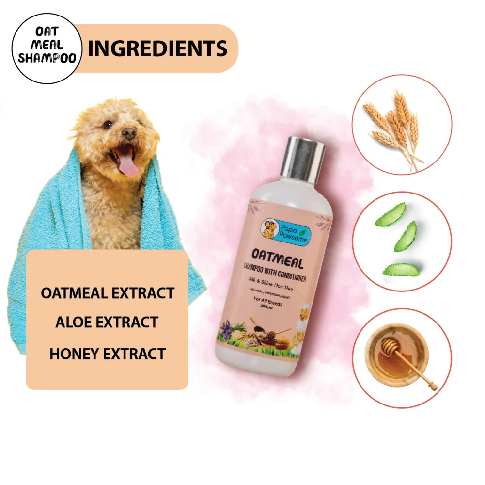 Papa Pawsome Oatmeal Shampoo with Conditioner for Dogs