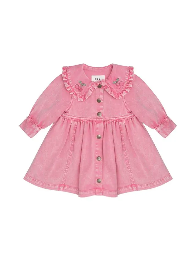 Pink Cherry Collar Dress