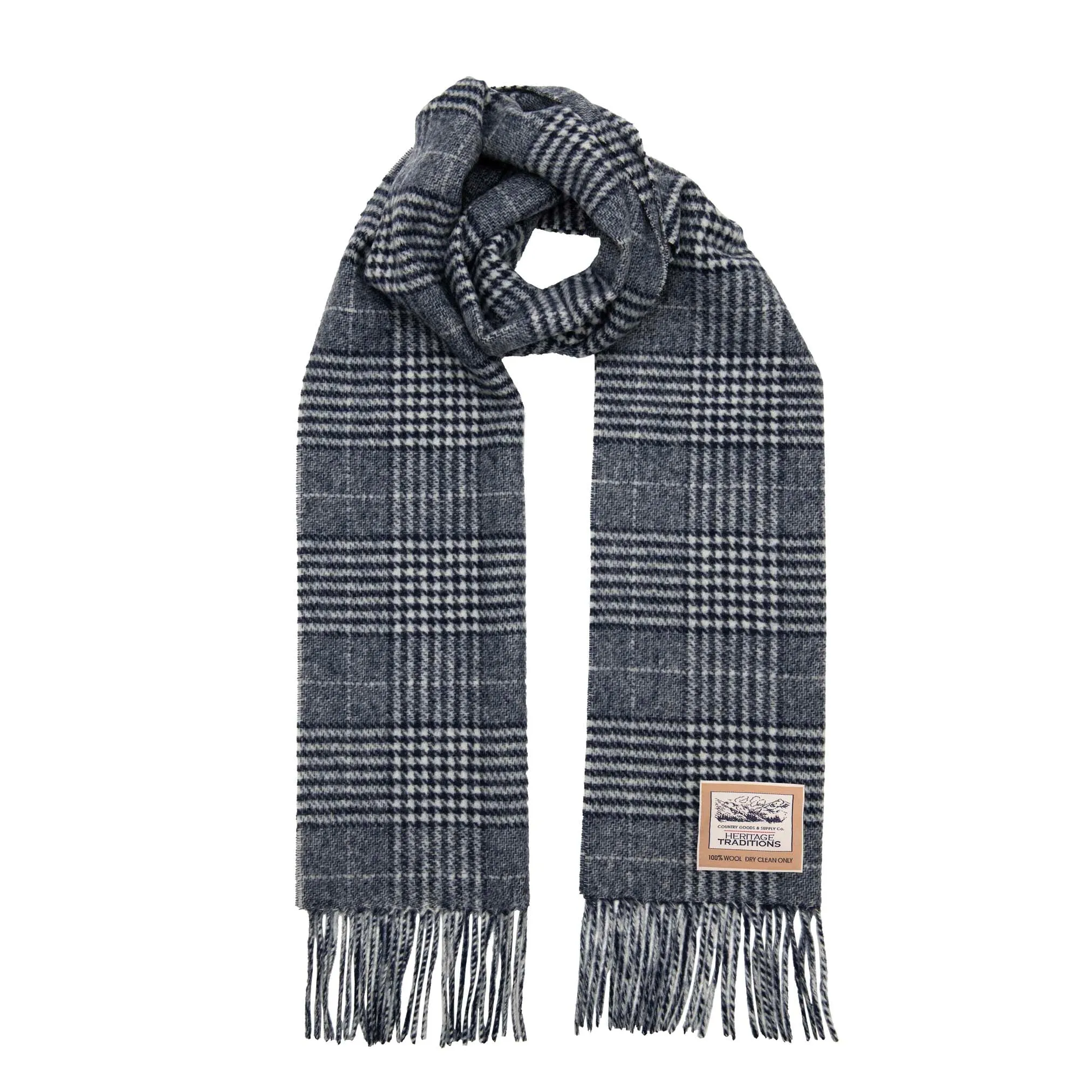 Prince of Wales Checked Wool Scarf