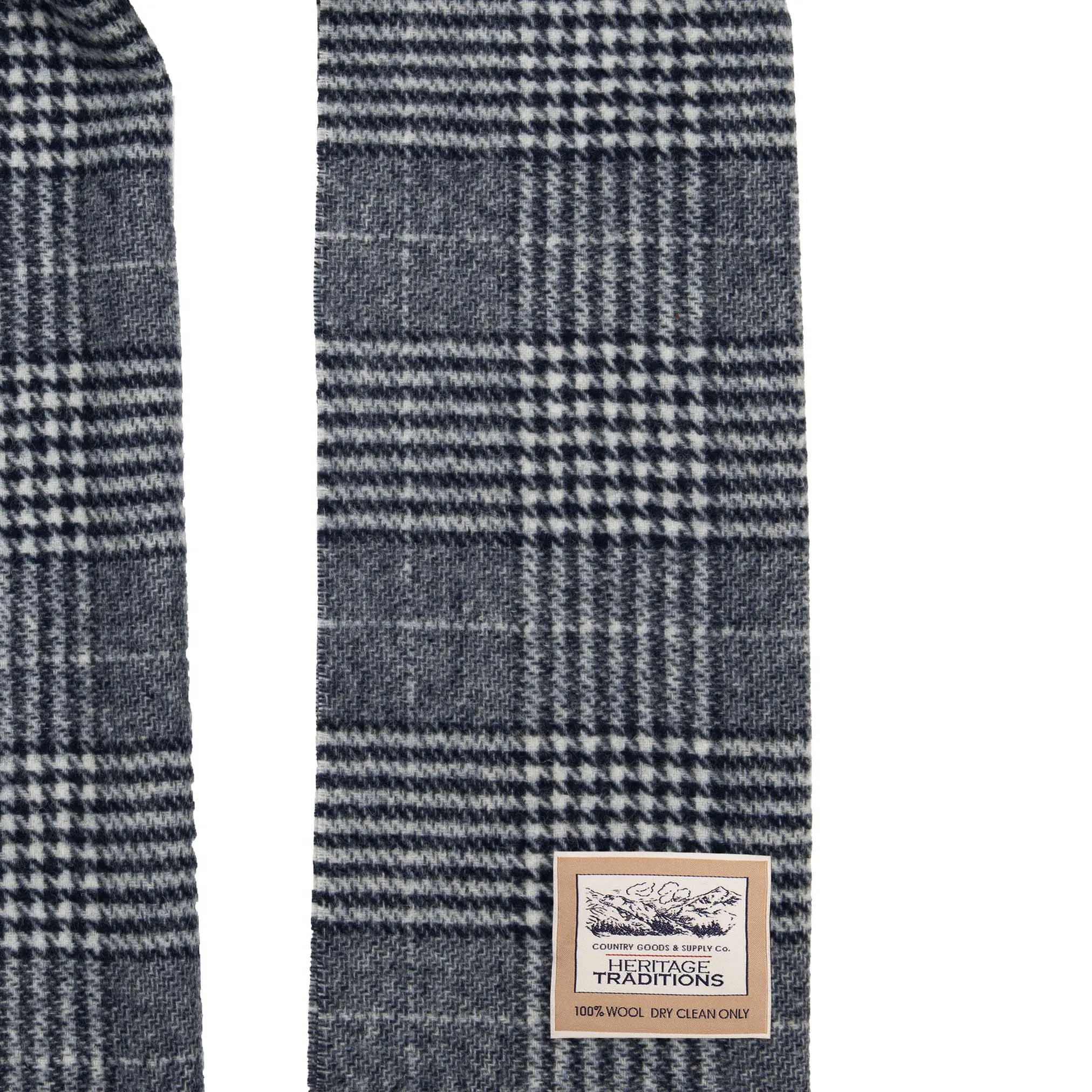 Prince of Wales Checked Wool Scarf