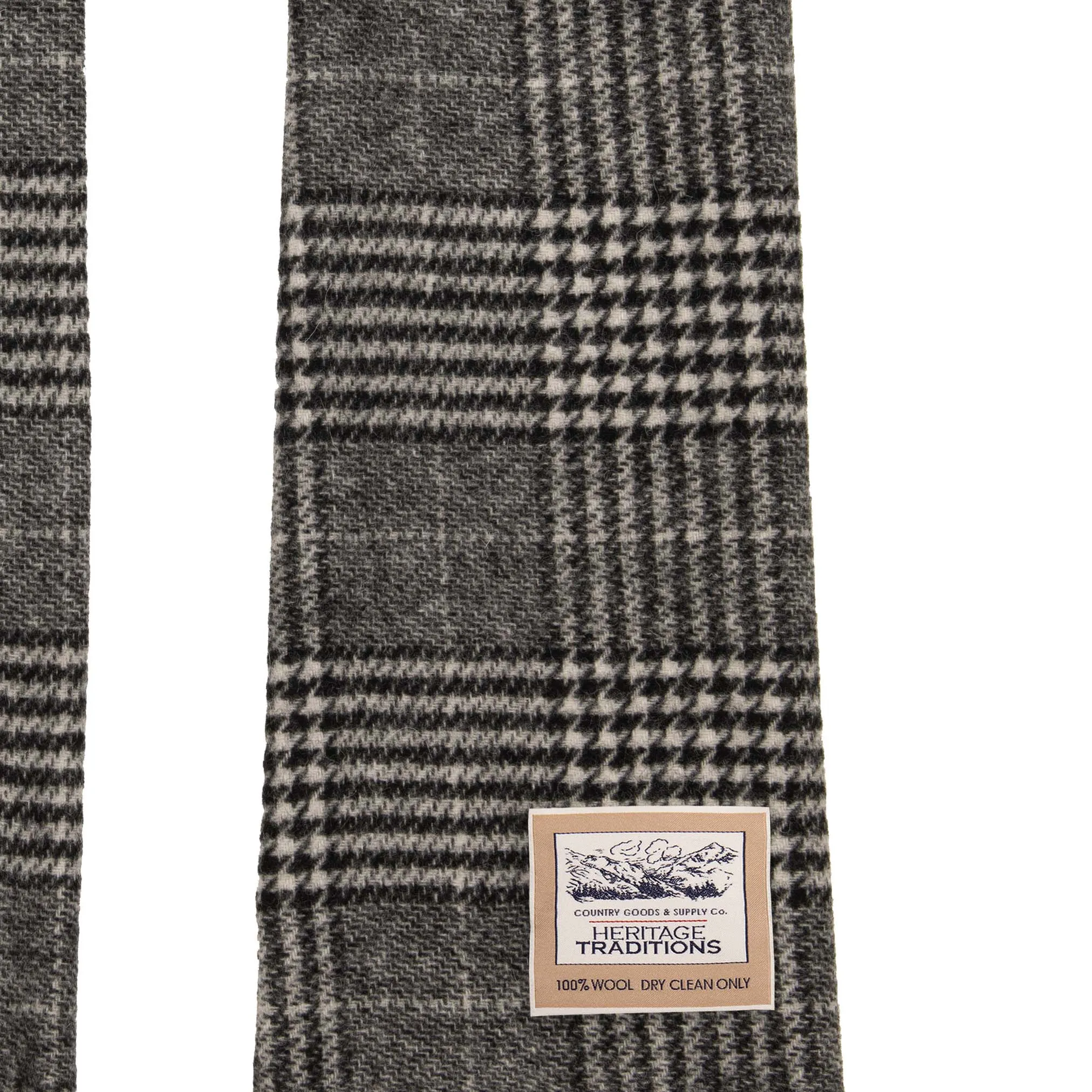 Prince of Wales Checked Wool Scarf