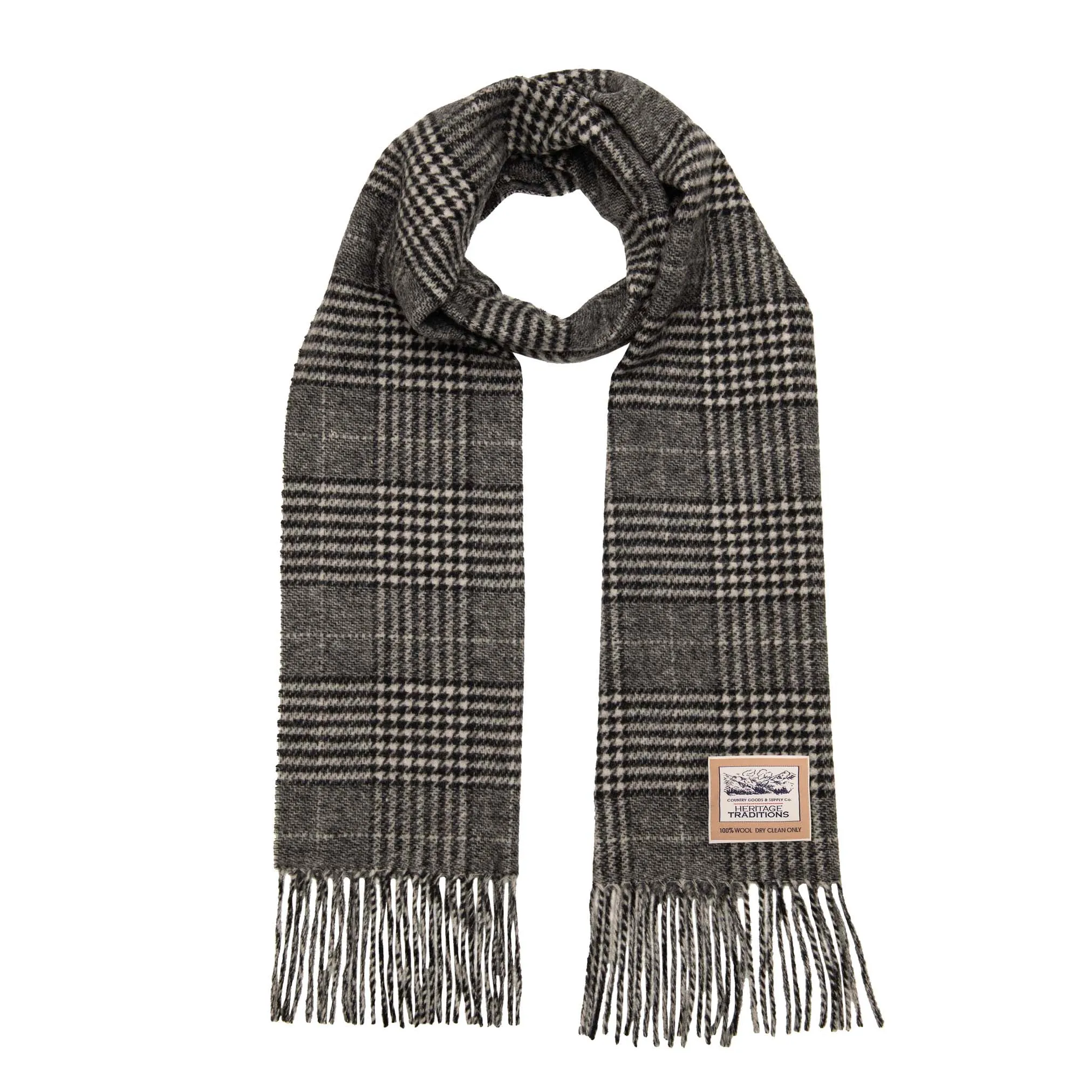 Prince of Wales Checked Wool Scarf