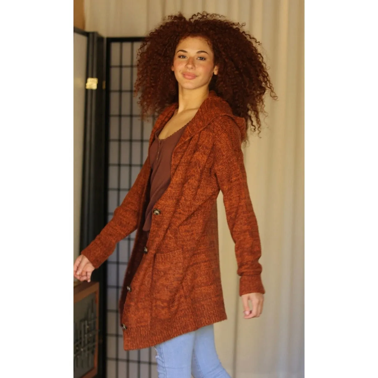 Pumpkin Spice Hooded Cardigan