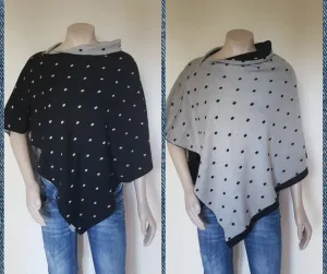 Reversible Merino Spot Poncho