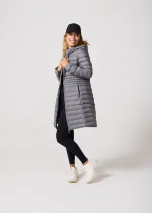 Smoke Duck Down Midi Puffer Coat