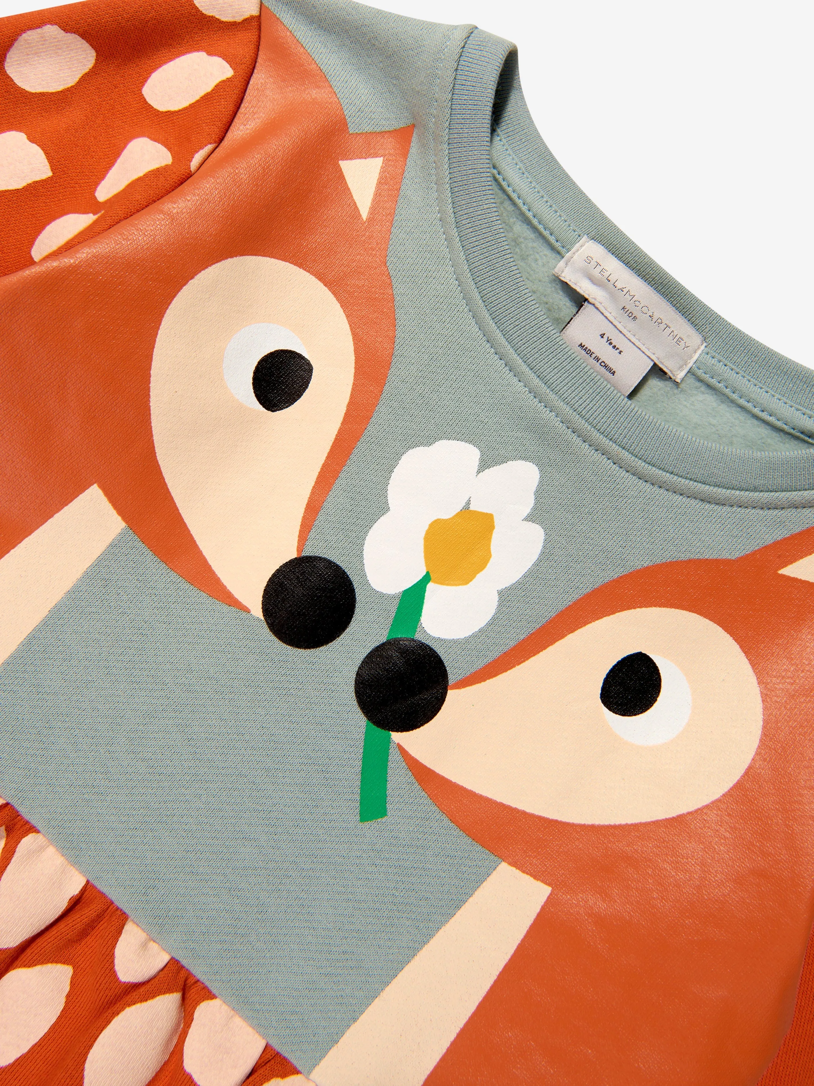 Stella McCartney Girls Long Sleeve Deer Dress