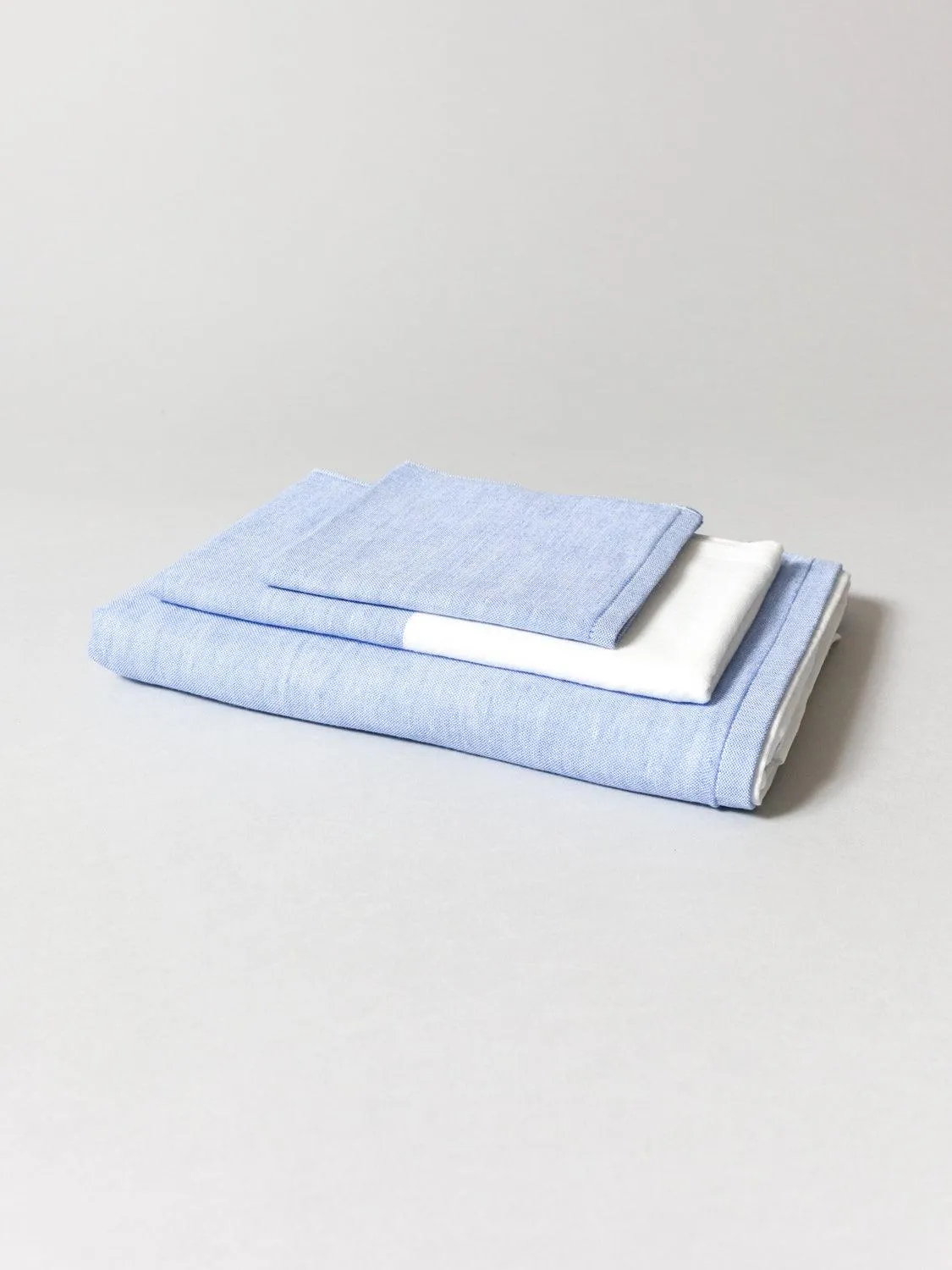 Two-Tone Chambray Towel - Blue