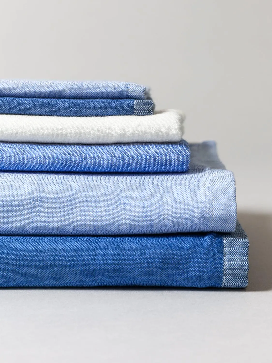 Two-Tone Chambray Towel - Blue