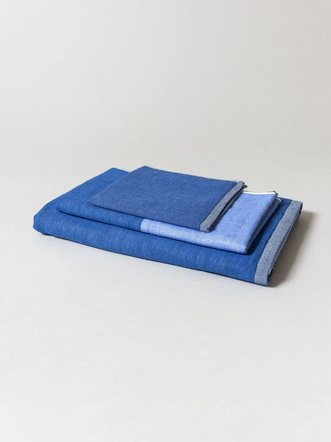 Two-Tone Chambray Towel - Blue