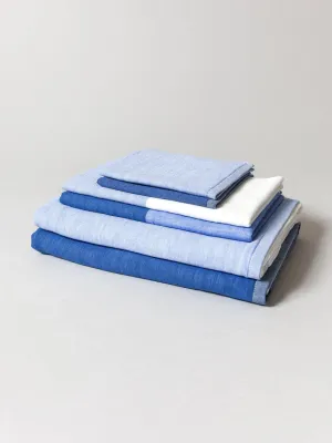 Two-Tone Chambray Towel - Blue