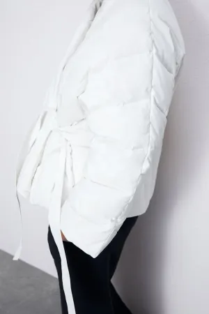 V-Collar Kimono Padded Coat Quilted / Loose KRUVAZE INFLATABLE JACKET