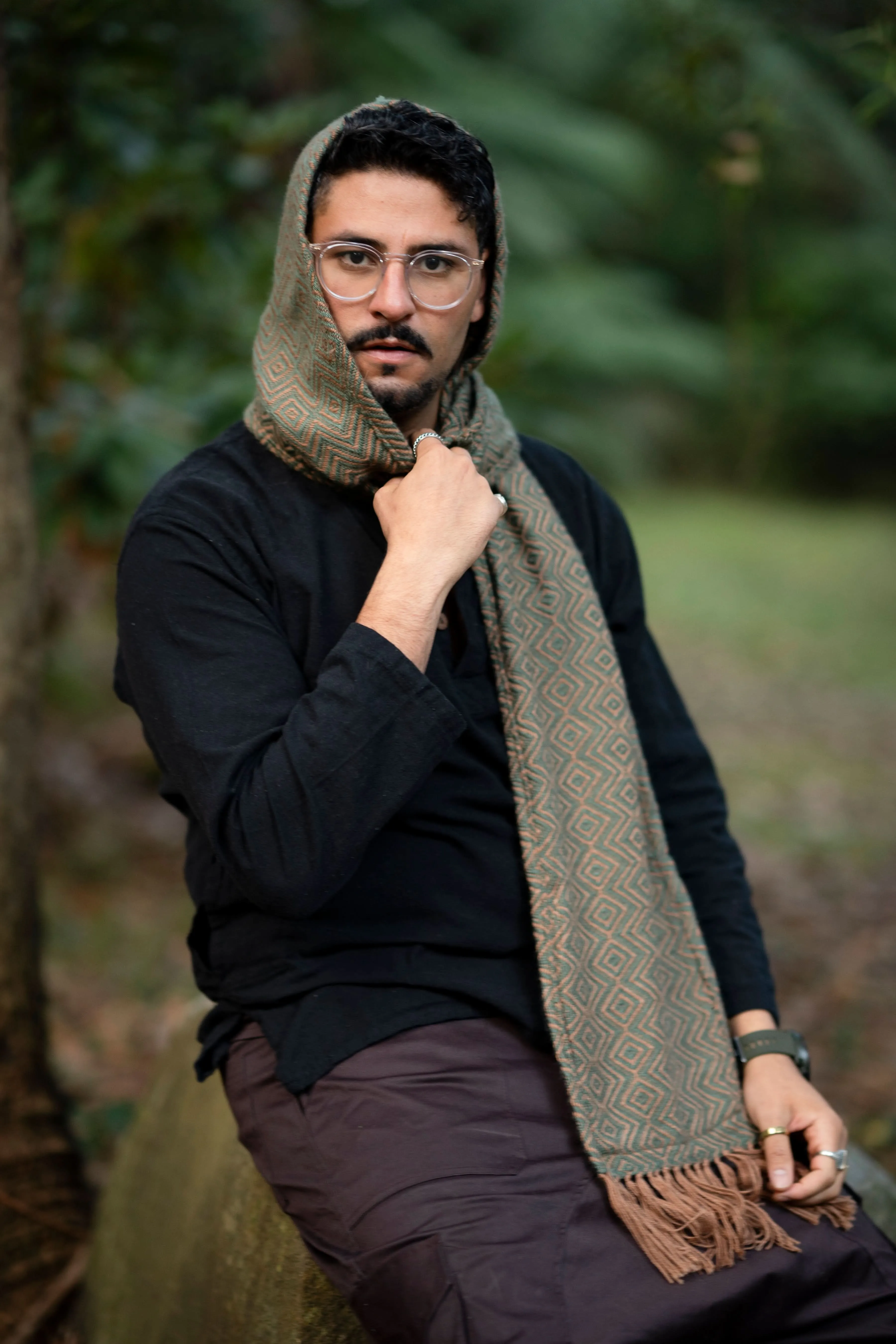 Valley Scarf with Pockets for Men - Green with Pockets